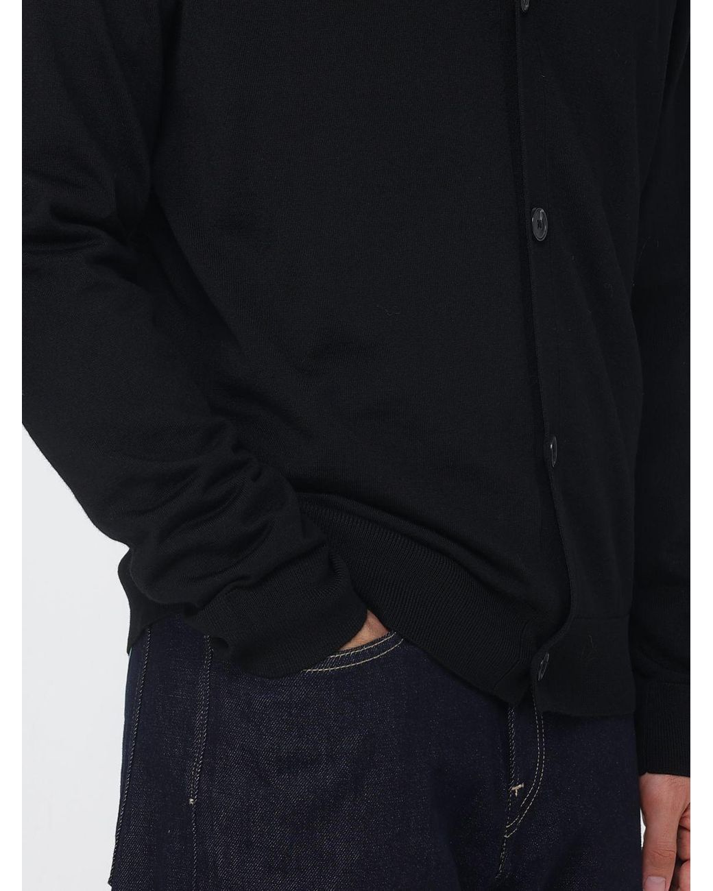 Paul Smith Blue V-Neck Pure Merino Wool Cardigan for men