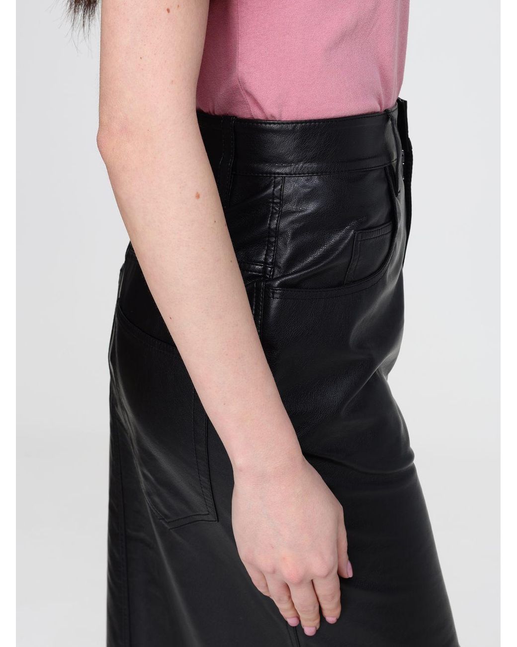 Isabel Marant Black Nilauria Midi Synthetic Leather Skirt