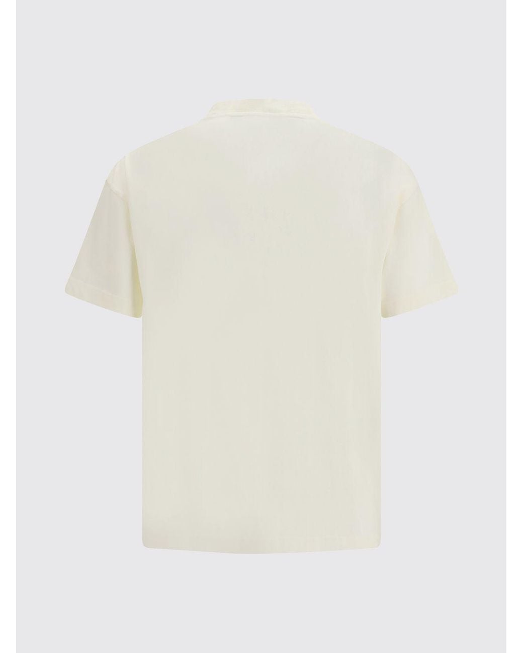 Palm Angels White Cotton T-Shirt With Patch Pocket And Contrast Logo for men