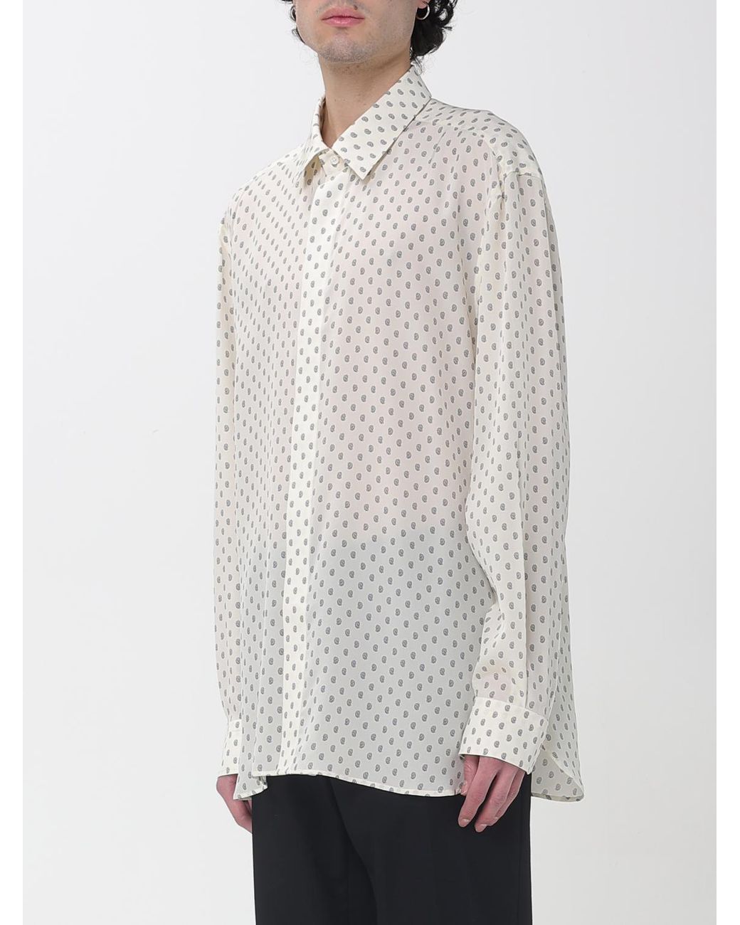 Tom Ford White Polka Dot Silk Shirt for men