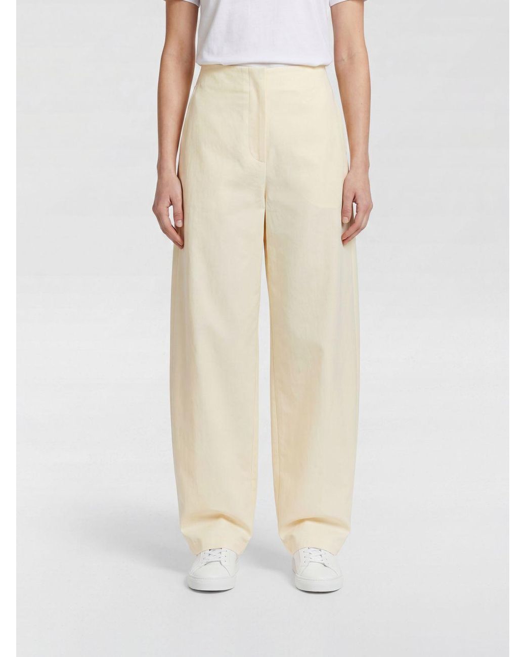 The Row Natural High-Waisted Tailored Palazzo Pants