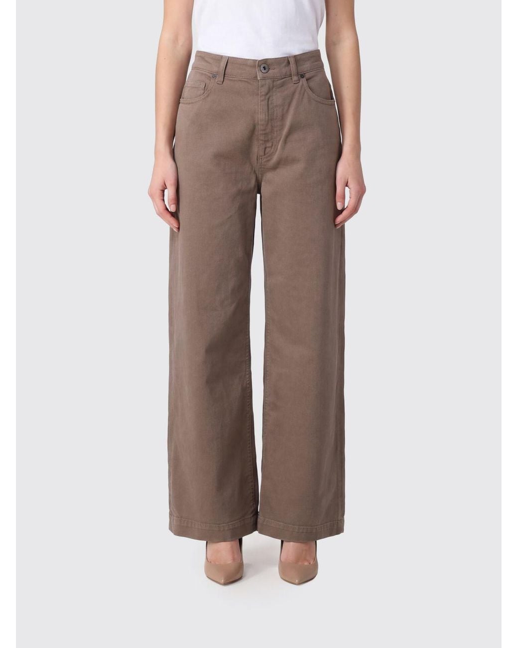 P.A.R.O.S.H. Brown High-Waisted Wide-Leg Jeans P.A.R.O.S.H