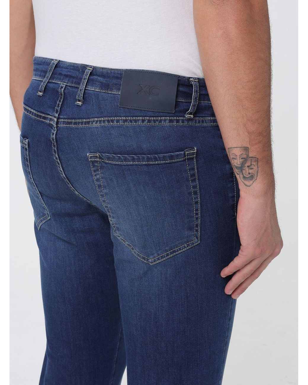 XC Blue Classic Five-Pocket Slim Fit Jeans for men