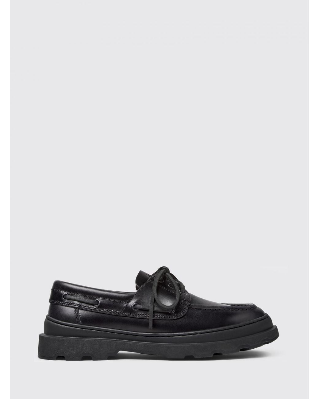 Camper White Brutus+ Leather Boat Shoes for men
