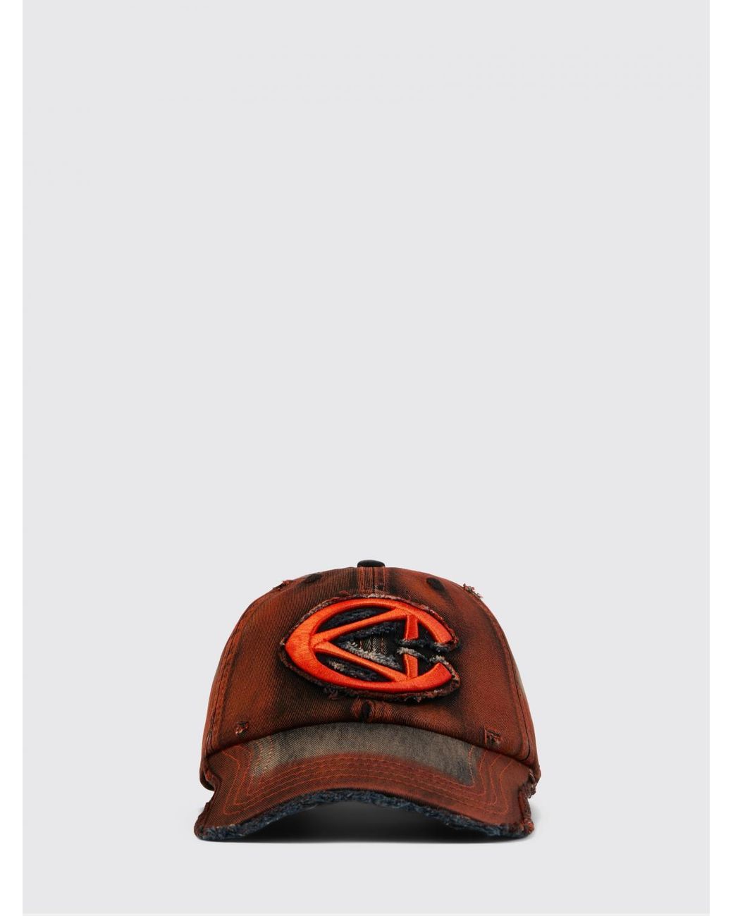 CAMPERLAB Red Distorted Washed Sprayed Used Cotton Hat