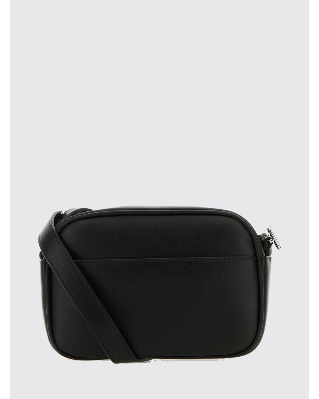 Courreges Black CourrÈ Ges Reedition Leather Crossbody Bag With Contrast Logo