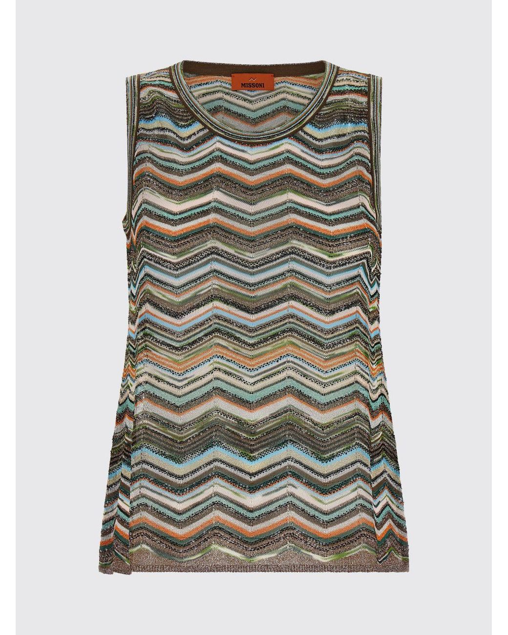 Missoni Multicolor Off-The-Shoulder Zigzag Knit Viscose Blend Top
