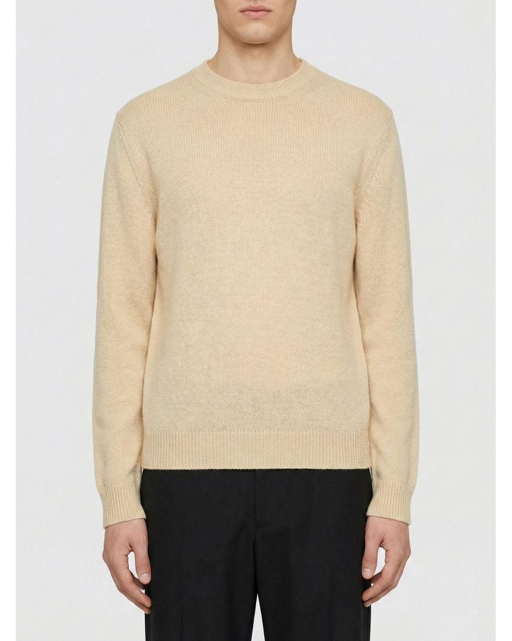 Jil Sander Natural Basic Crew Neck Knit for men