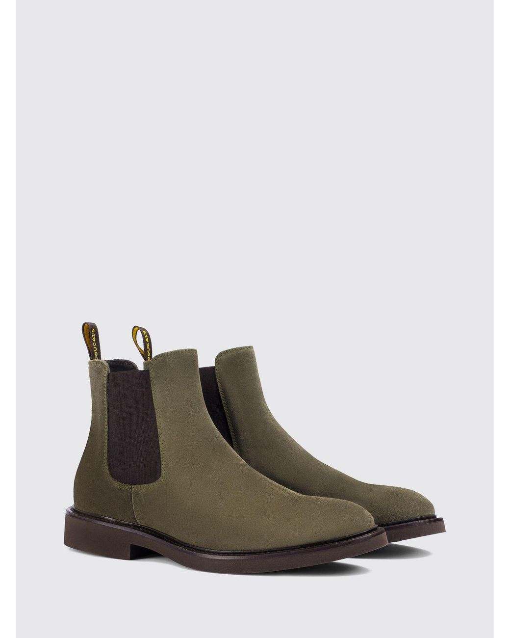 Doucal's Brown Suede Chelsea Boots With Rear Pull Tab for men