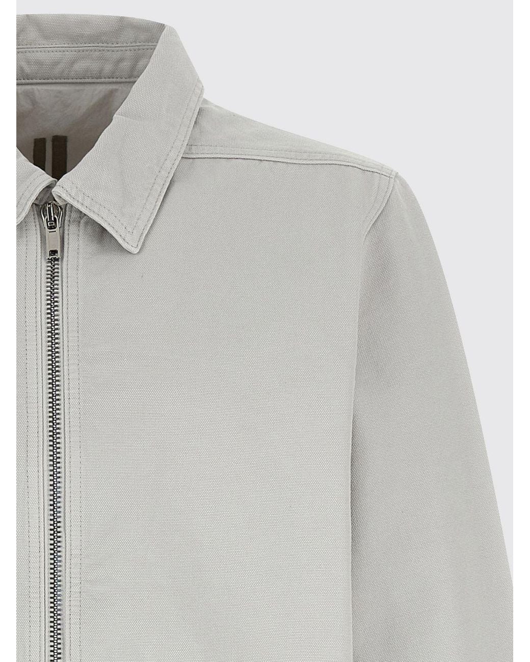 Rick Owens White Cotton Shirt Jacket for men