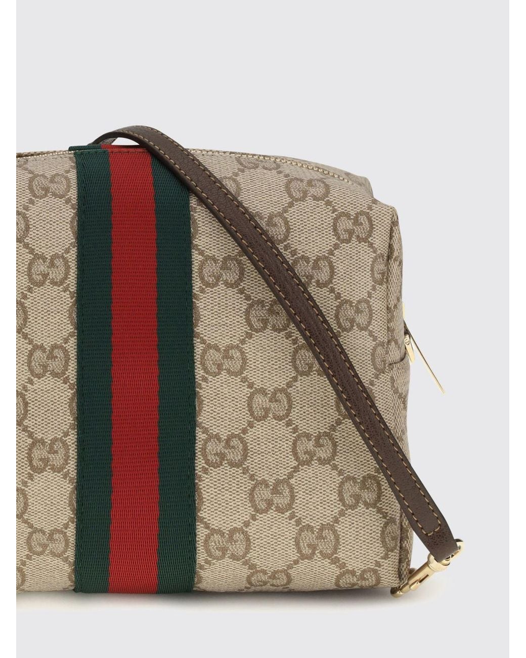 Gucci Natural Gg Monogram Jacquard Mini Shoulder Bag With Bicolor Stripes