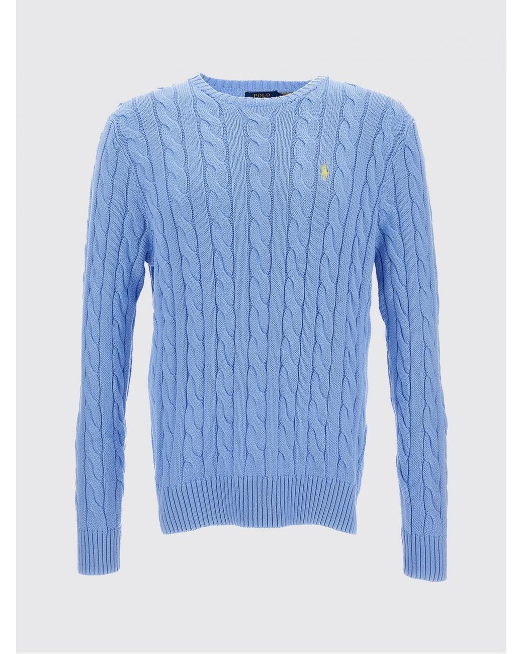 Polo Ralph Lauren Blue Cotton Tricot Crewneck Pullover for men