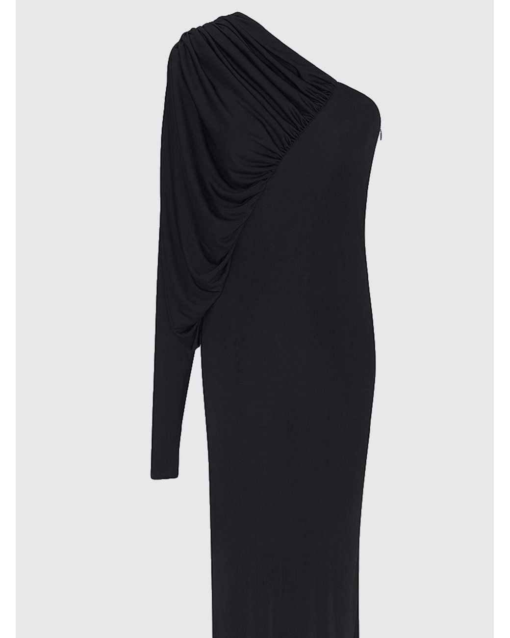 Saint Laurent Black One-Shoulder Long Evening Gown