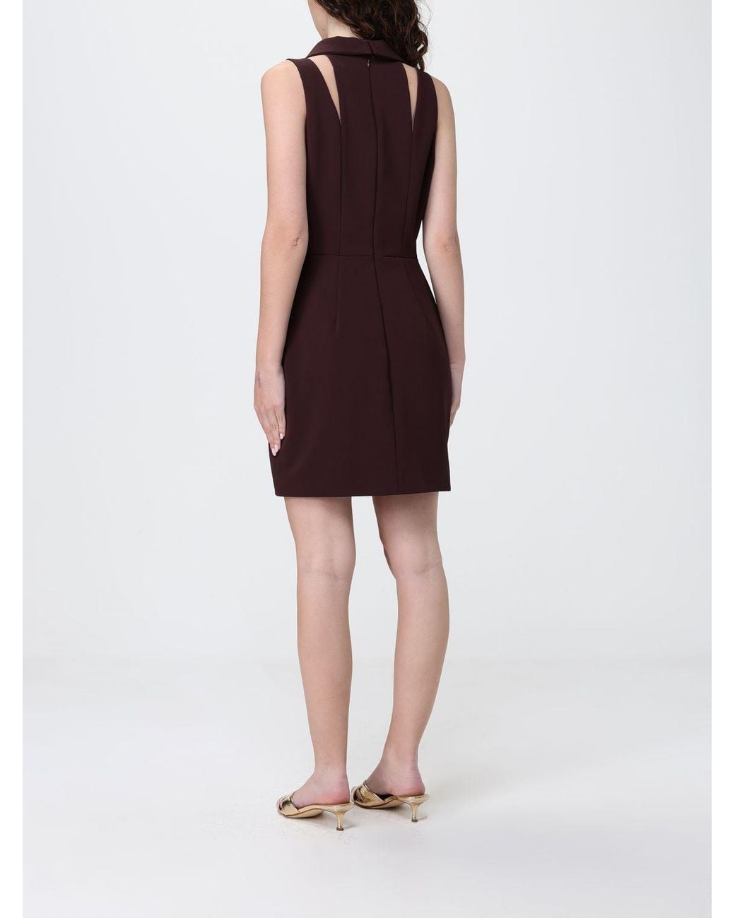 Elisabetta Franchi Red Double Crepe Dress