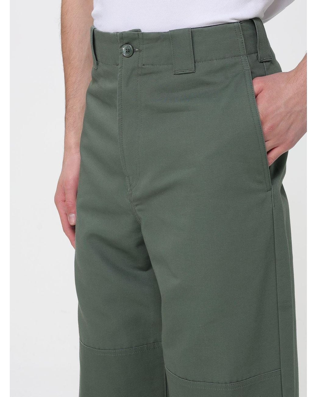 KENZO Green Cotton Wide-Leg Trousers for men