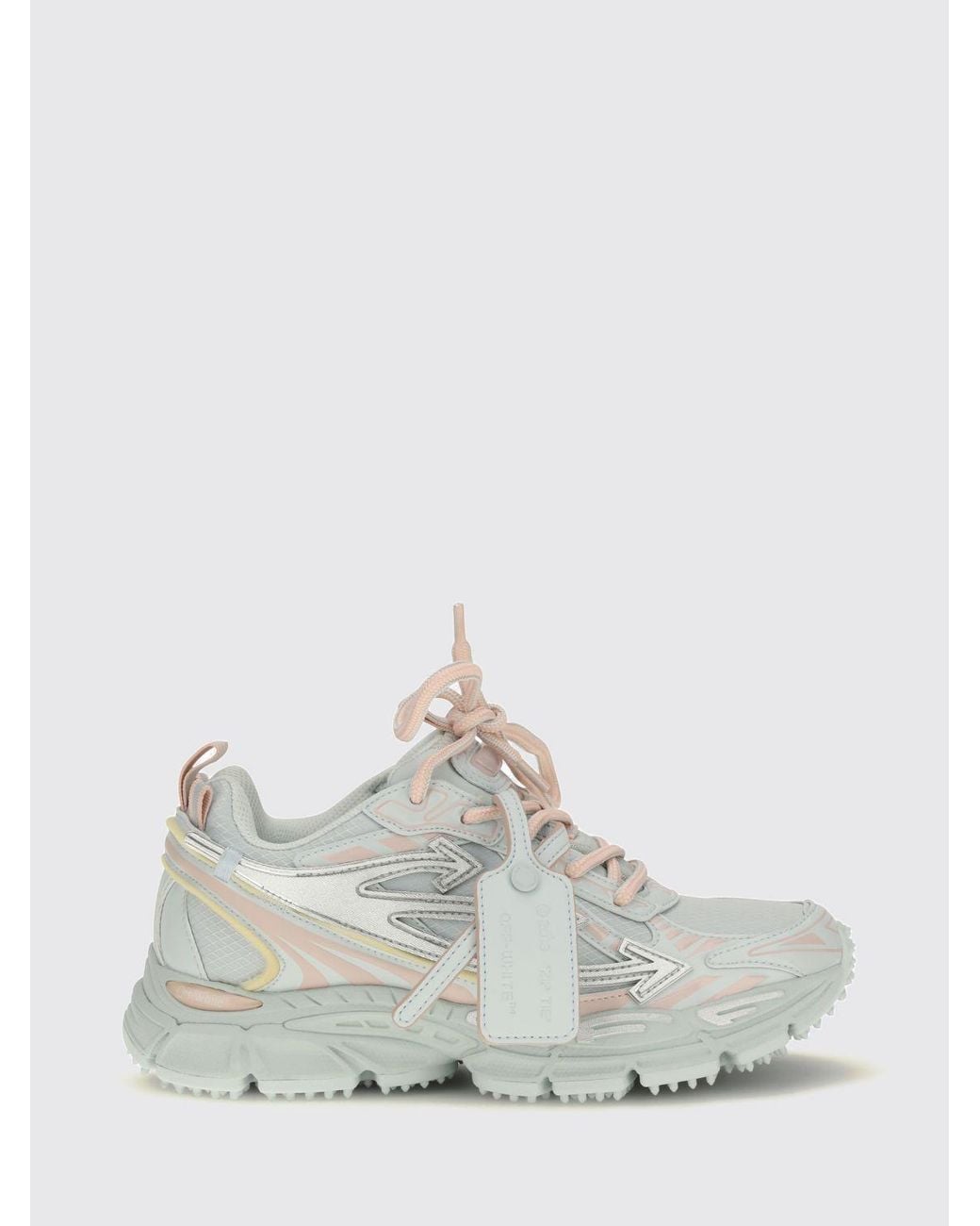 Off-White c/o Virgil Abloh White Be Right Back Low Top Leather And Mesh Sneakers With Serrated Sole