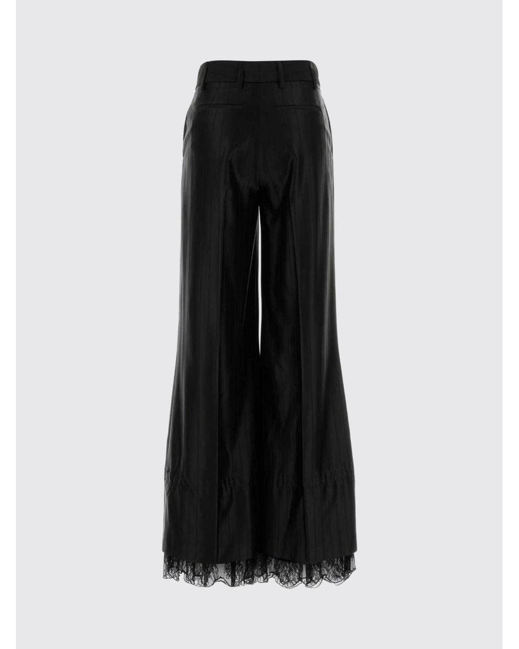 GIUSEPPE DI MORABITO Blue Tailored Wide-Leg Trousers With Lace Inserts