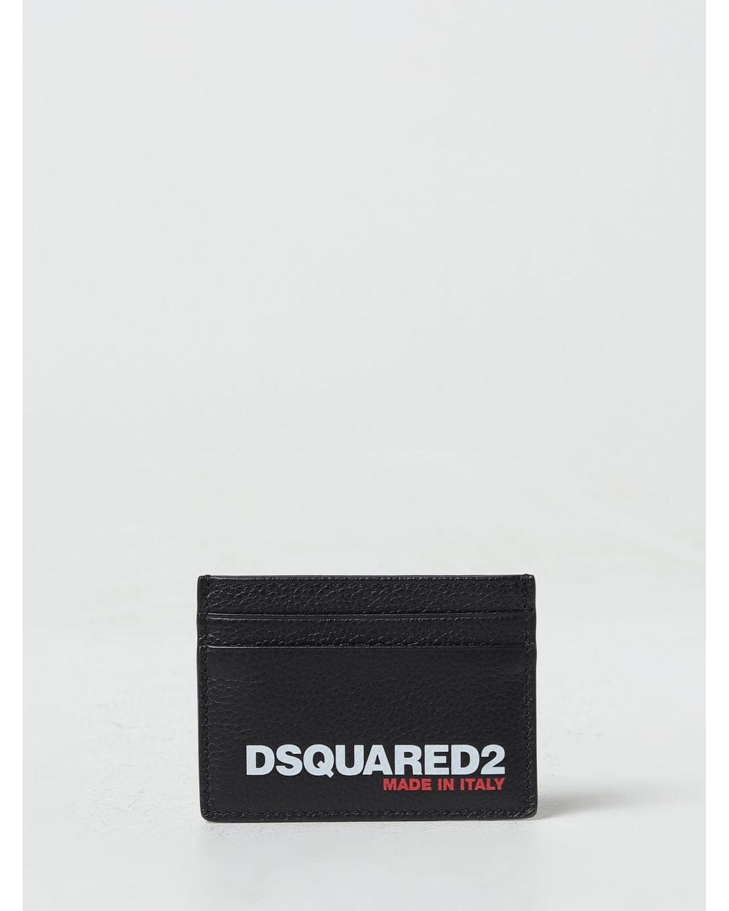DSquared² White Grained Leather Credit Card Holder for men