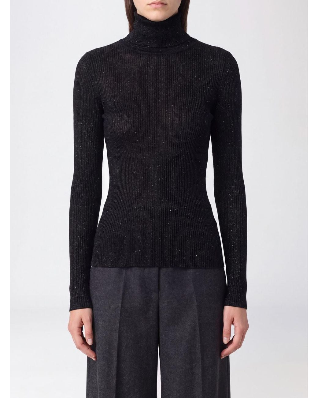 ELEH Blue Slim Fit Pure Wool Roll Neck Jumper With Ribbed Trims
