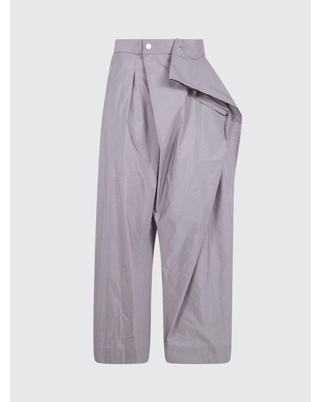 Issey Miyake Purple Akimbo High-Waisted Wide-Leg Trousers With Asymmetric Design