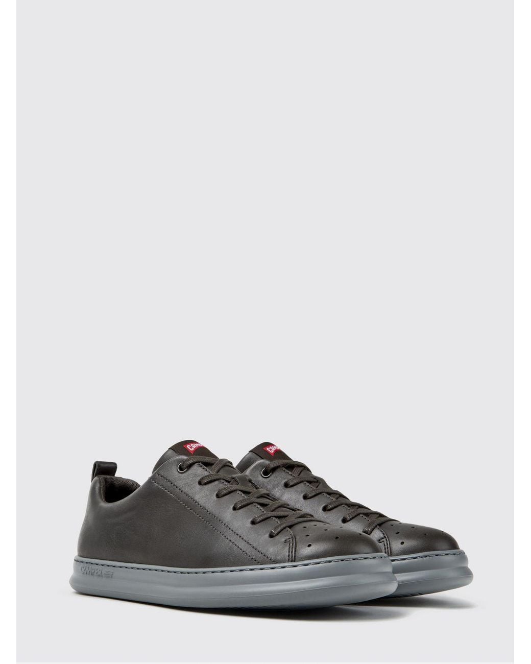 Camper Black Runner Low-Top Calfskin Sneakers With Eva Sole for men