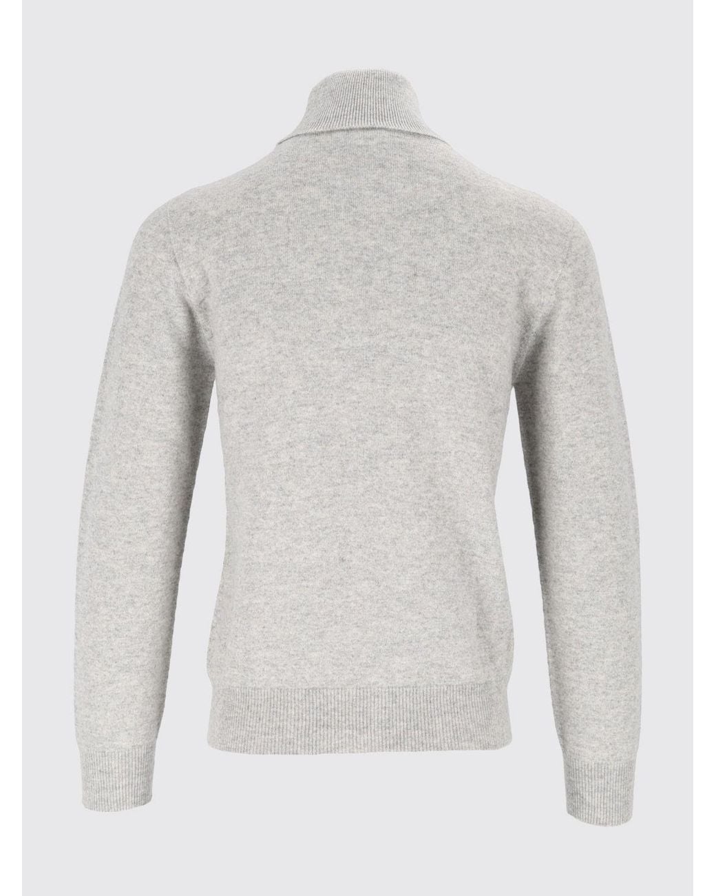 Kangra Gray Slim Fit Wool And Cashmere Turtleneck Jumper With Ribbed Cuffs