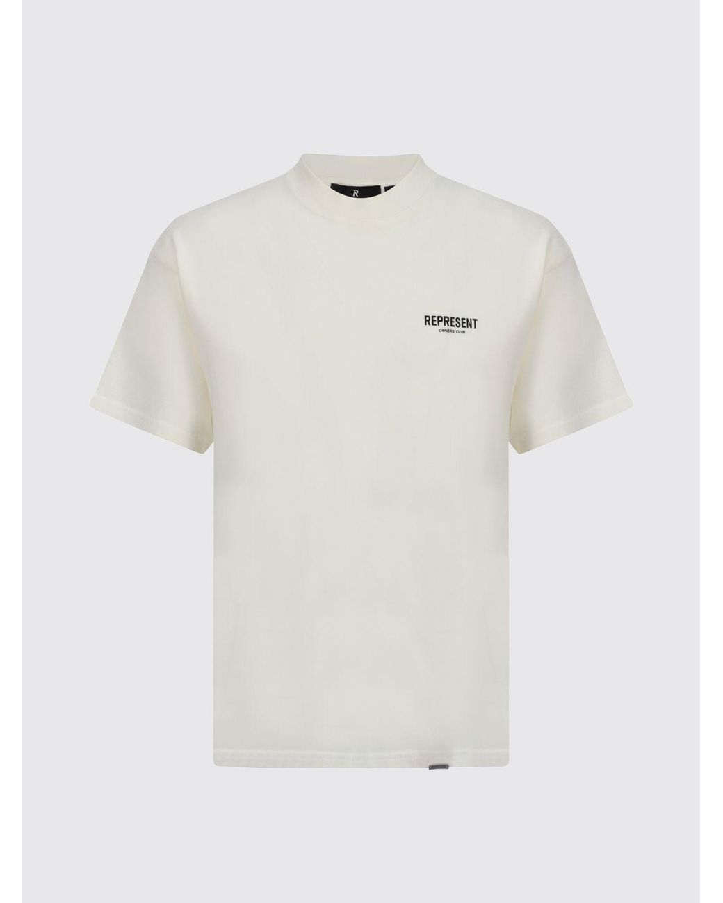 Represent White Cotton T-Shirt With Logo Print for men