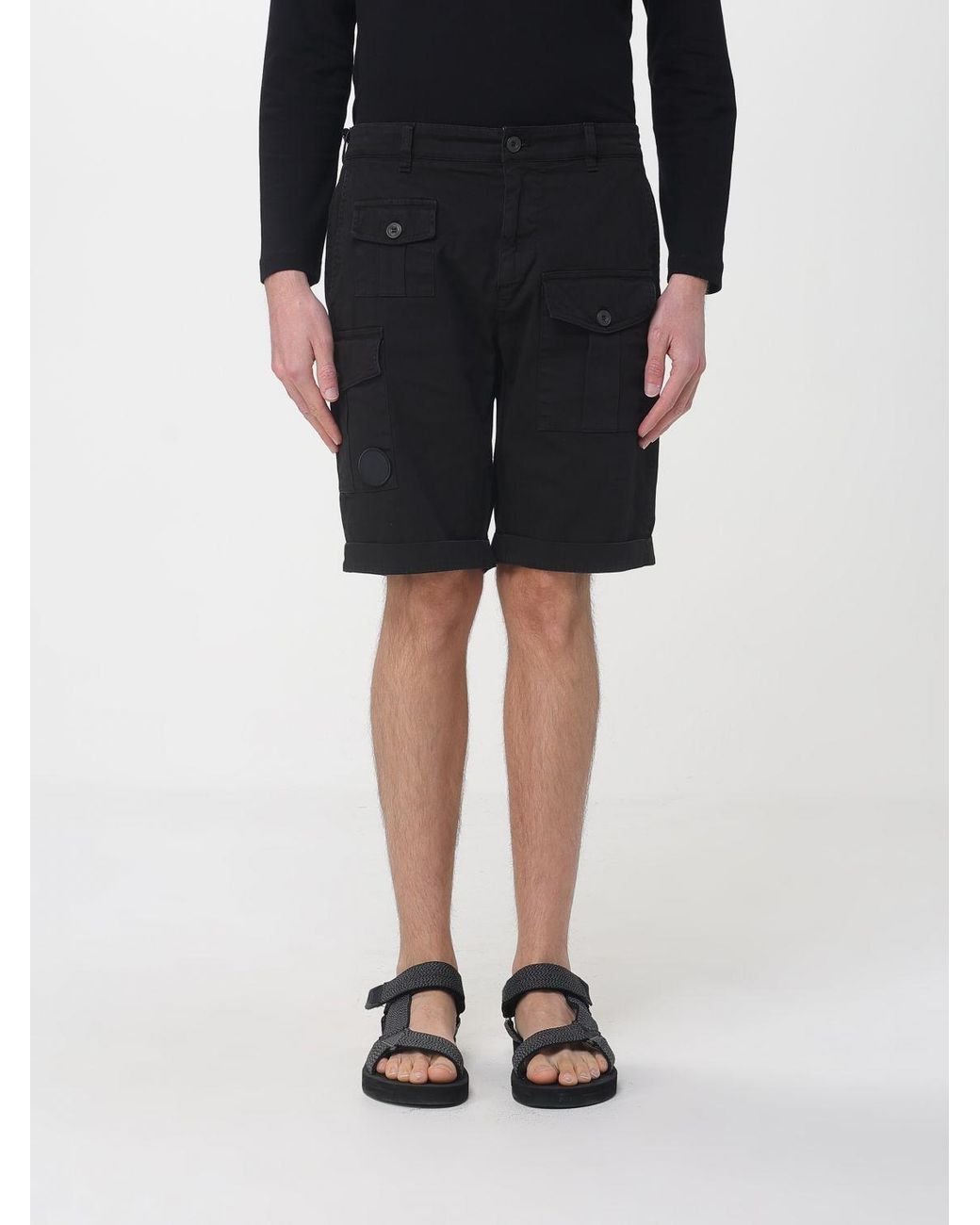 Mason's Black Cargo Shorts for men