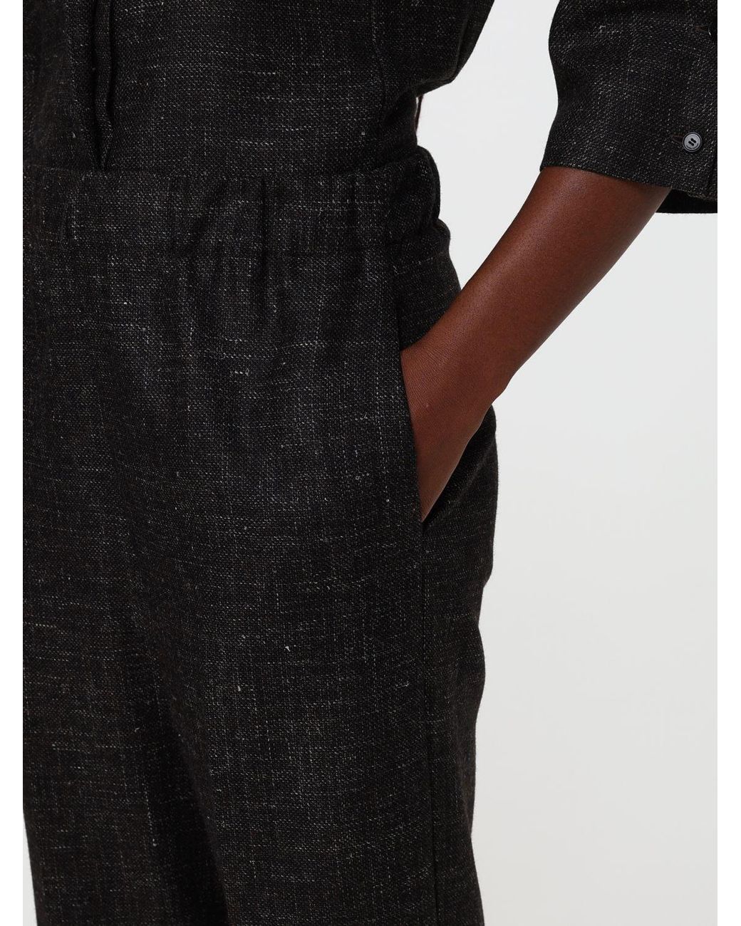 Liviana Conti Black Felipe High-Waisted Cropped Wool-Blend Trousers