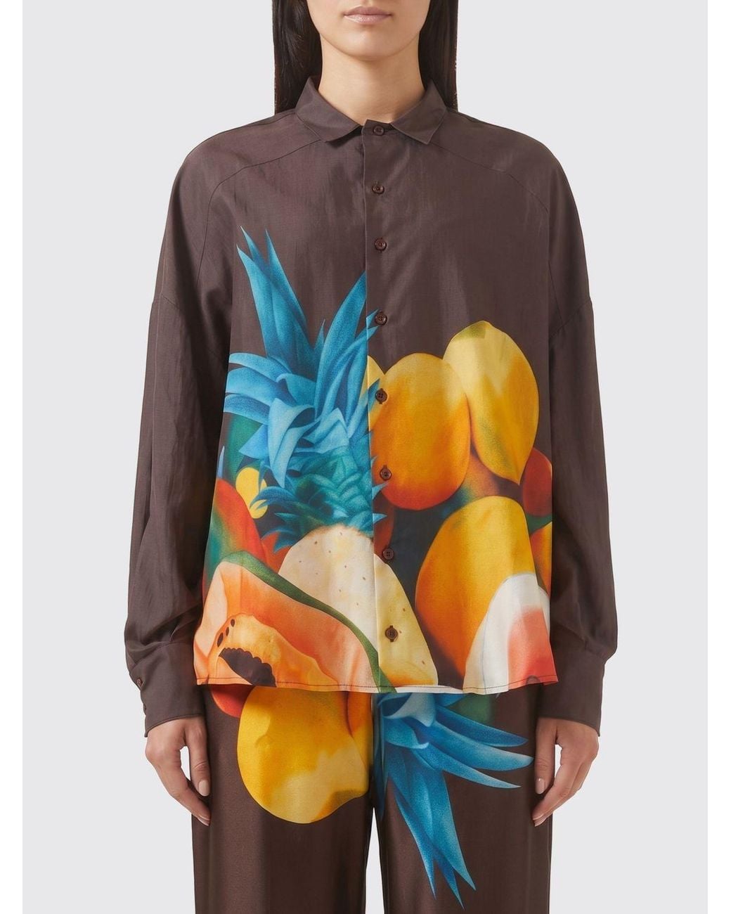 Donde Esteban Blue Printed Cotton Shirt