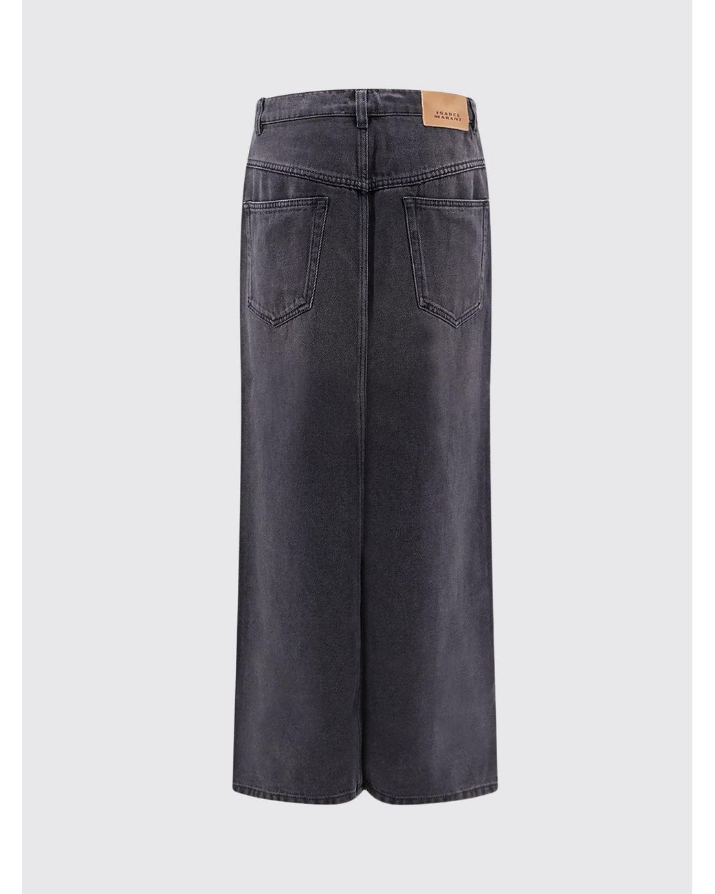 Isabel Marant Blue Faharia High-Waisted Denim Midi Skirt With Front Slit