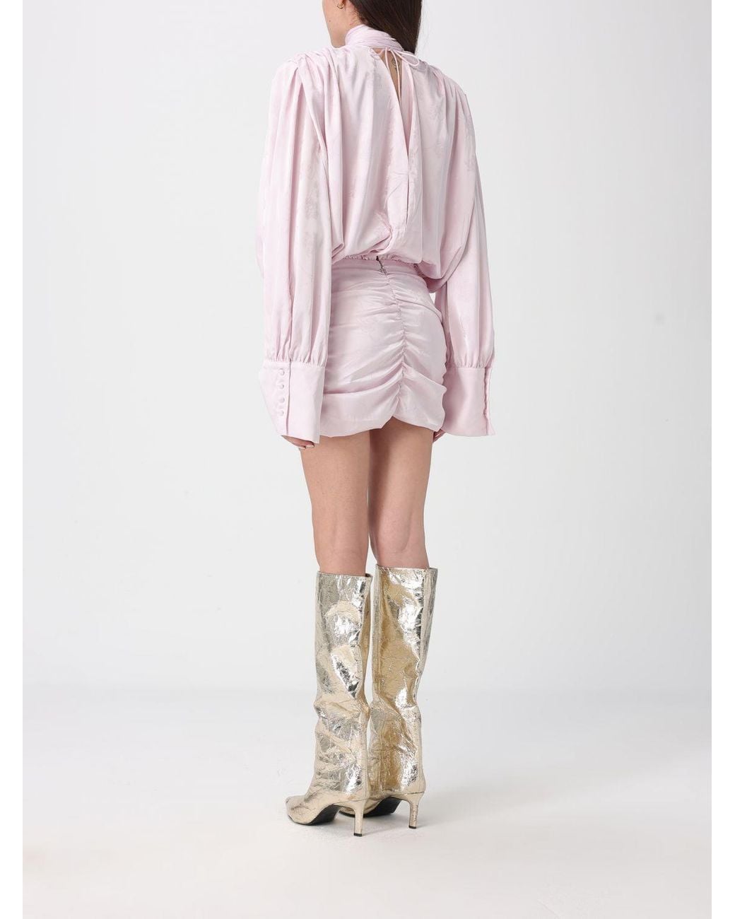 ROTATE BIRGER CHRISTENSEN Pink Satin Mini Dress