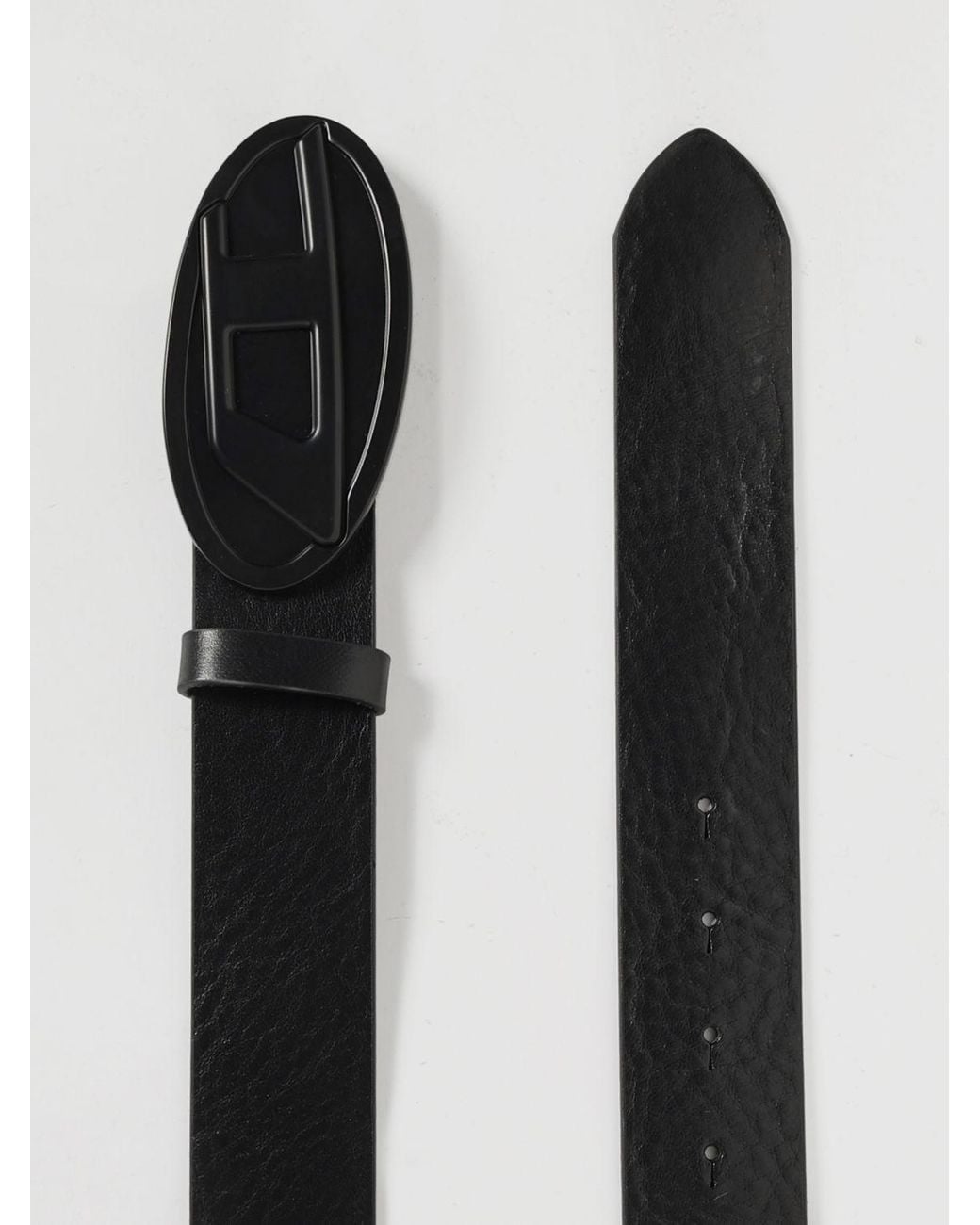DIESEL Black B-1Dr 2.0 Leather Belt