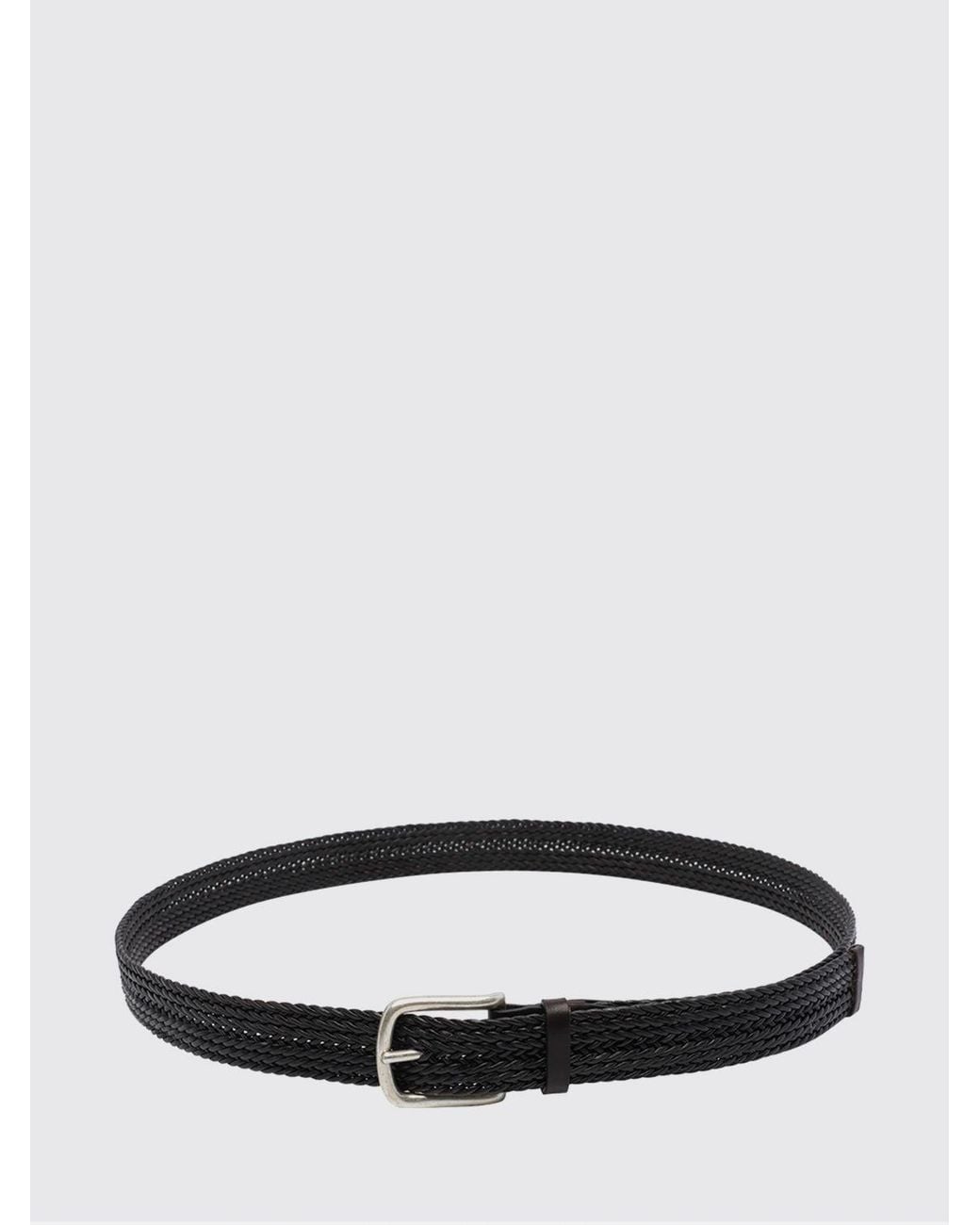 Orciani White Woven Leather Belt for men