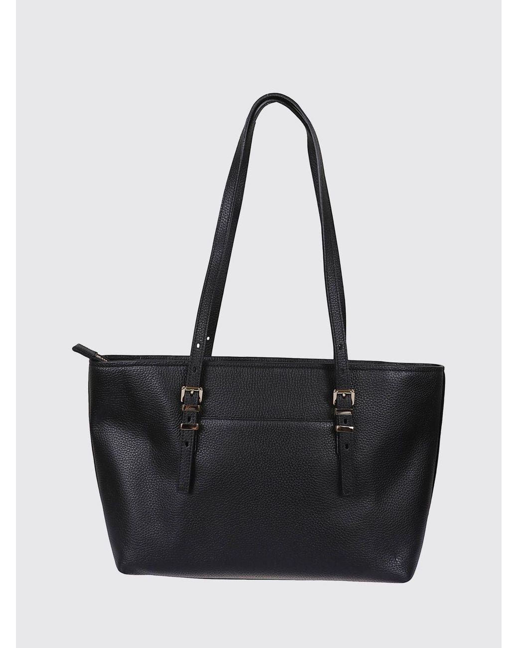 Michael Kors Black Quinn Grained Cowhide Leather Shoulder Bag With Double Handle