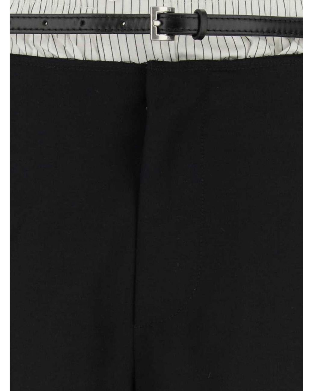 Alexander Wang Black Wide-Leg Wool And Mohair Blend Trousers With Pleats