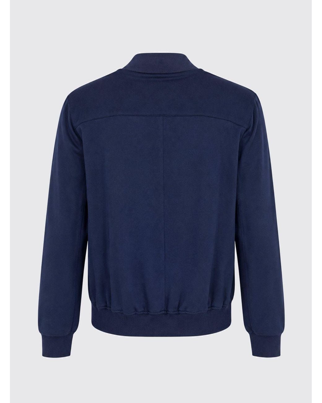 Brunello Cucinelli Blue Pure Cashmere Bomber Jacket With Ribbed Collar for men