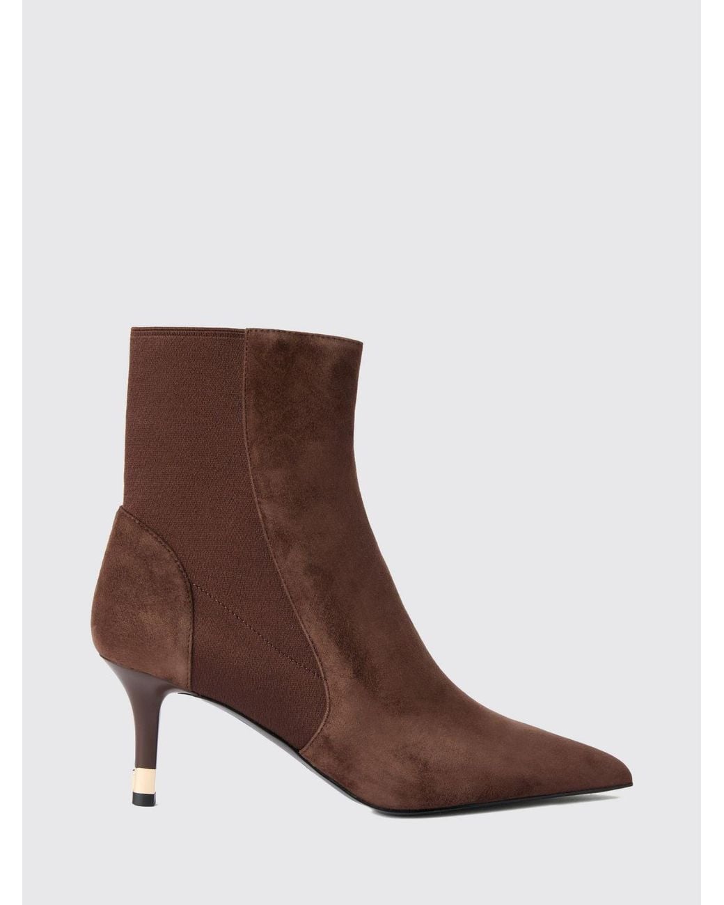 Furla Brown Aria Suede Chelsea Boots With A Medium Stiletto Heel