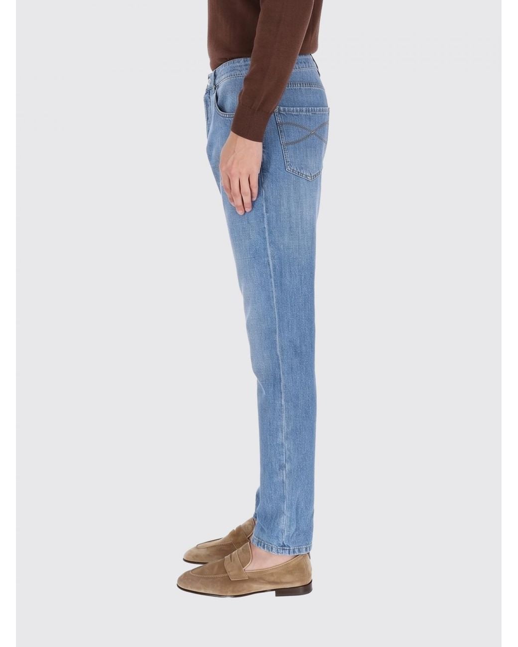 Brunello Cucinelli Blue Slim Fit Denim Jeans for men