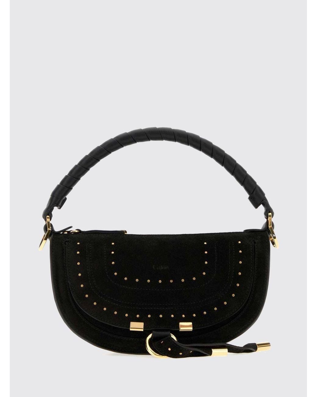 Chloé Black ChloÉ Marcie Suede Handbag With Braided Handle