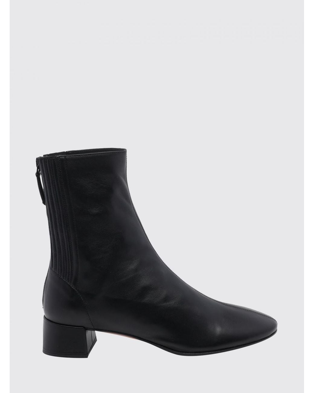 Aquazzura Black Saint Honorè Suede Chelsea Boots With Round Toe