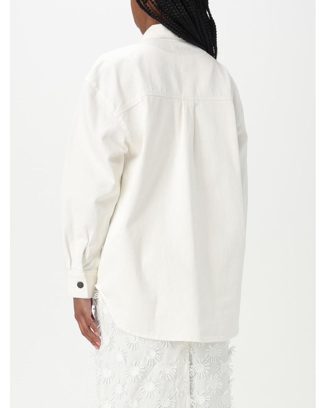 MSGM White Cotton Shirt With Embroidery