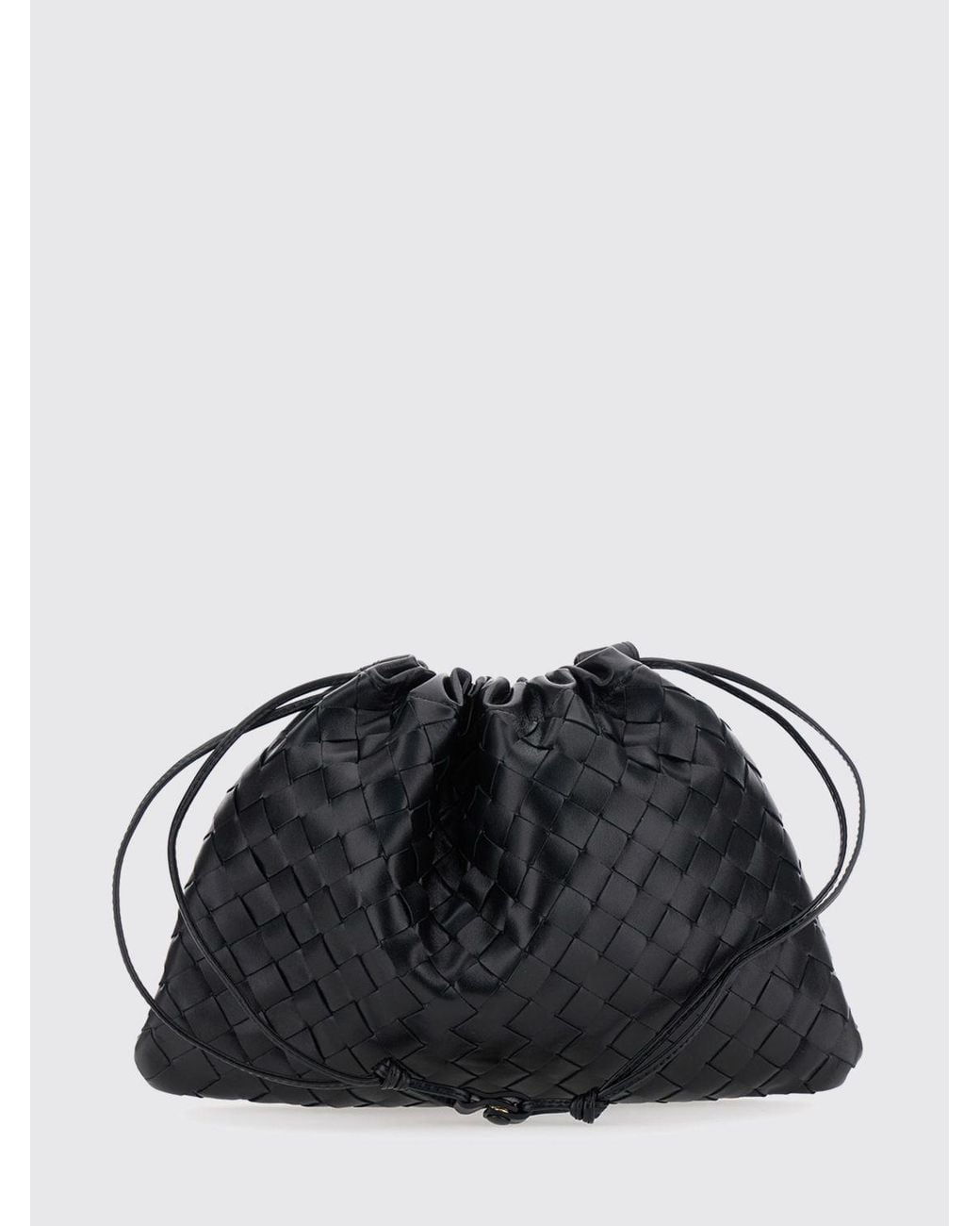Bottega Veneta Black Dustbag Intrecciato Calfskin Bucket Bag With Drawstring