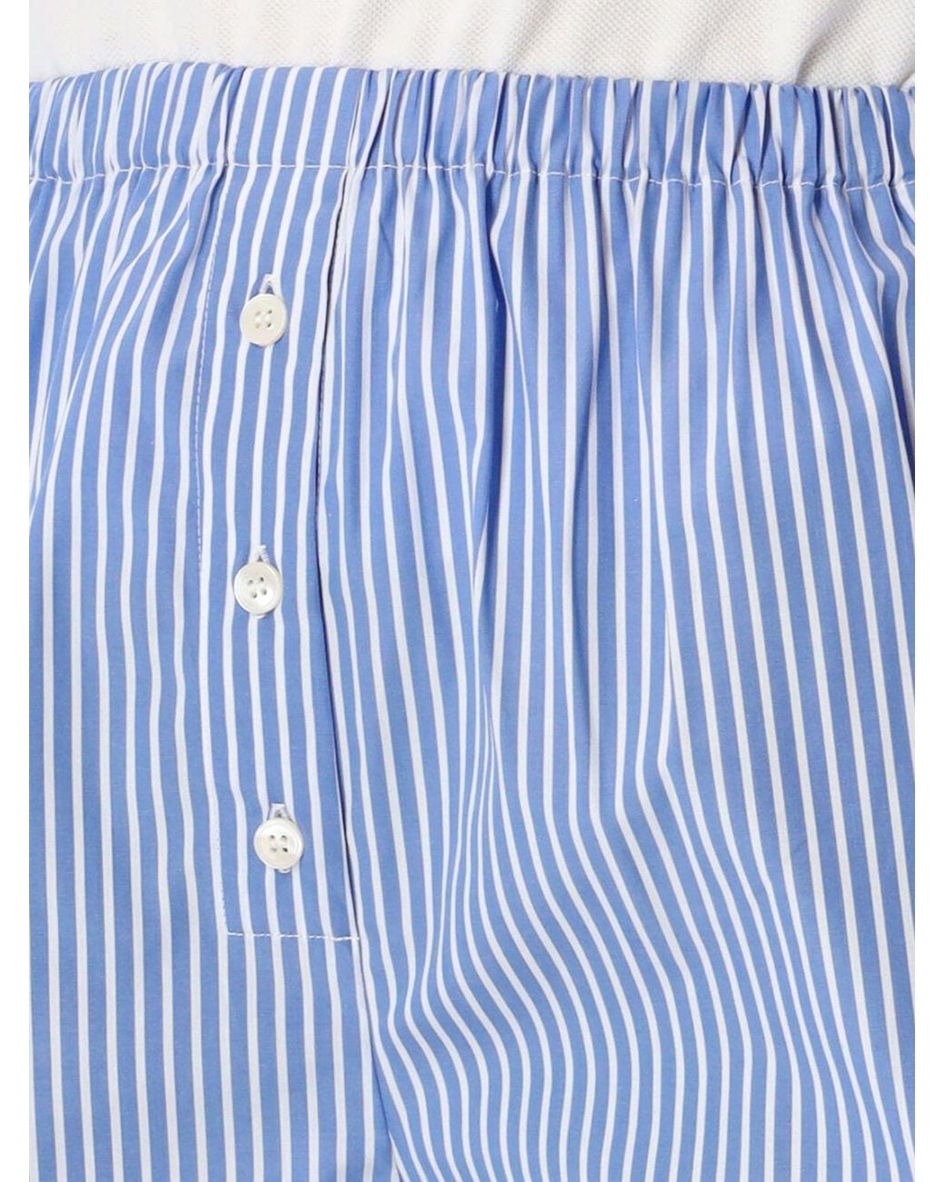 Sporty & Rich Blue Sporty &Amp Rich High-Waisted Cotton Boxer Shorts
