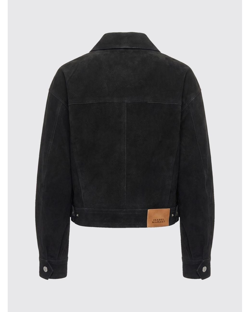Isabel Marant Black Suede Leather Shirt Jacket With Concealed Closure