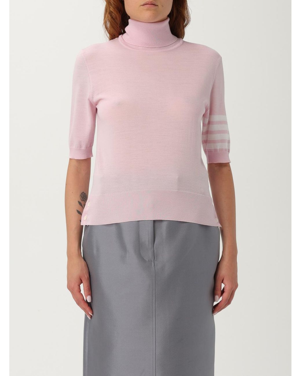 Thom Browne Pink Wollrollkragenpullover