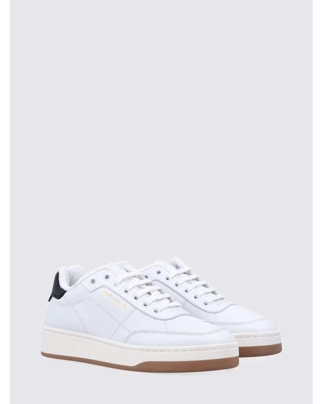 Saint Laurent White Sl/61 Leather Sneakers