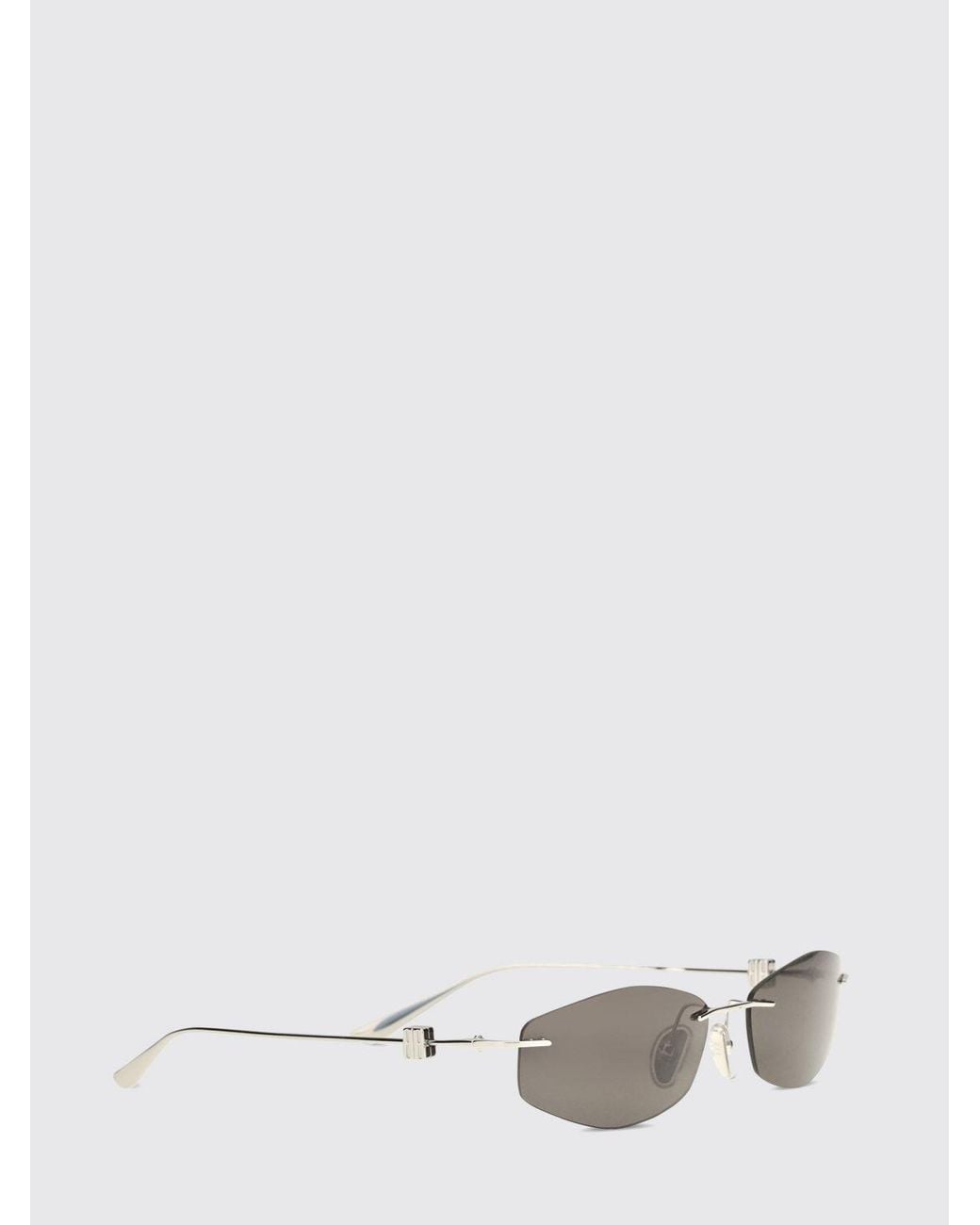 Balenciaga White D-Frame Nano Rectangular Metal Sunglasses With Tinted Lenses for men
