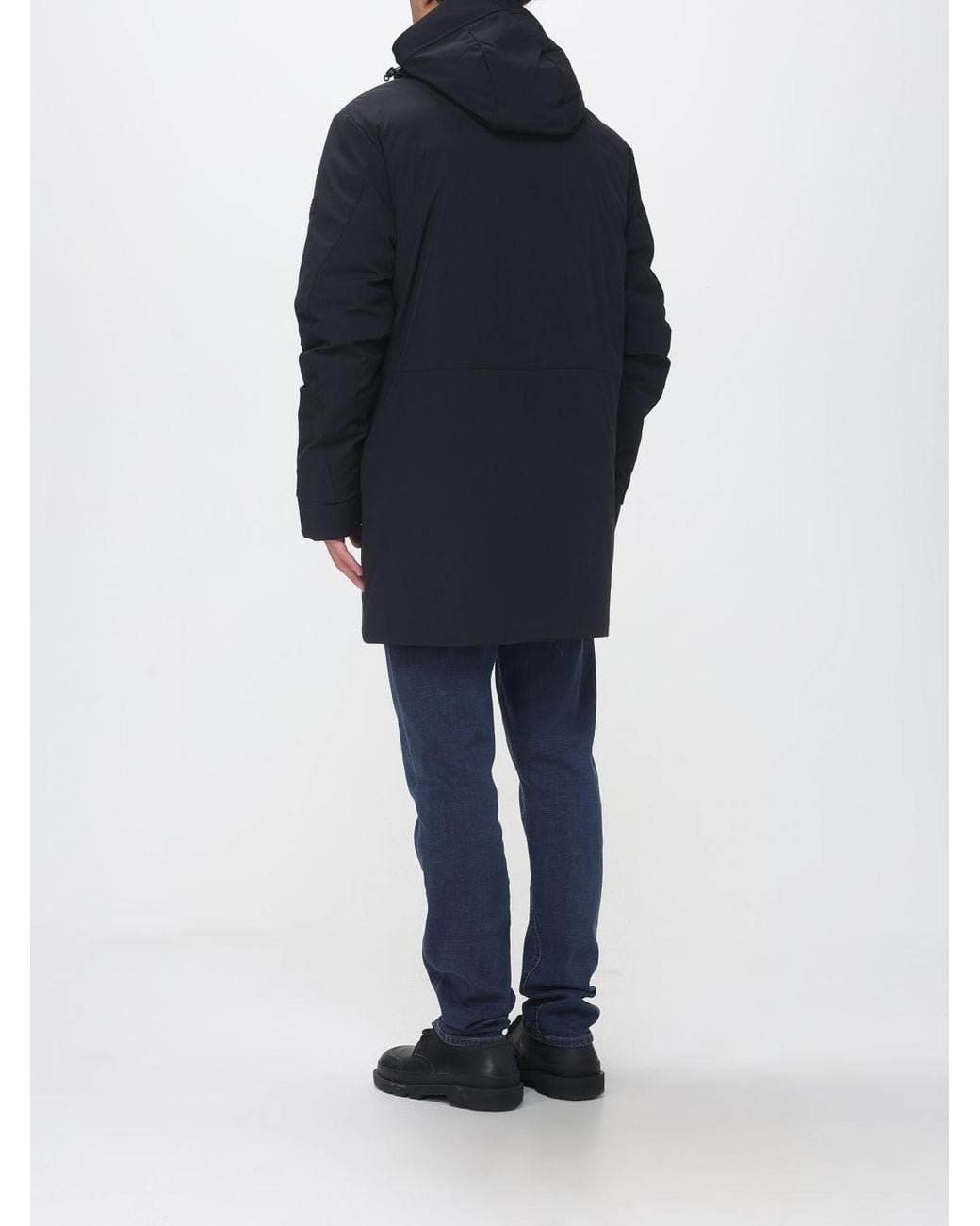 Peuterey Blue Metide Recycled Nylon Hooded Jacket With Primaloft Padding for men