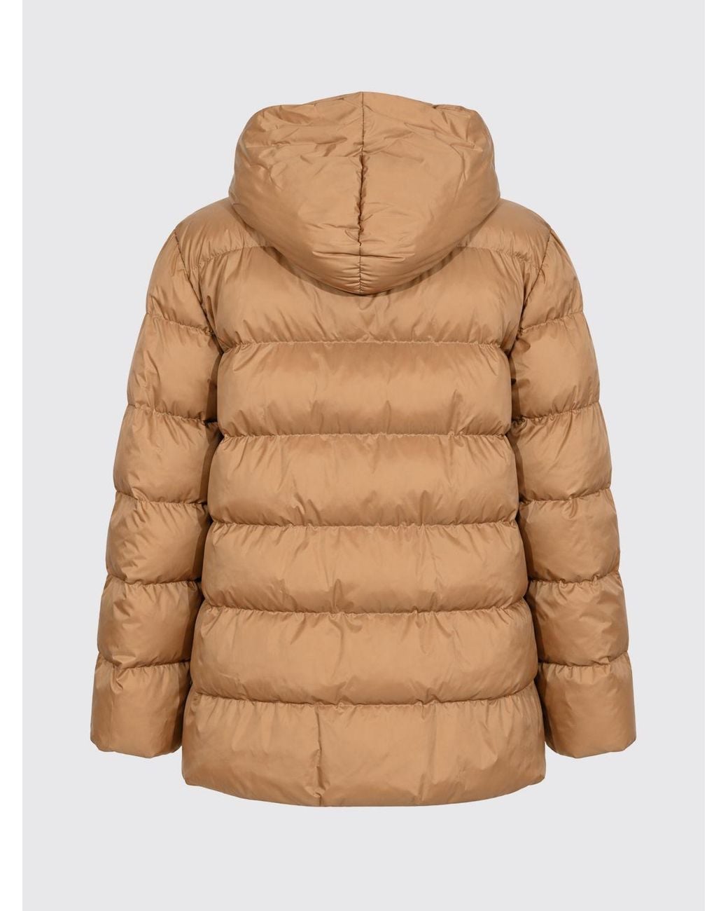 Max Mara Blue Short Quilted Water-Repellent Nylon Down Jacket With Hood